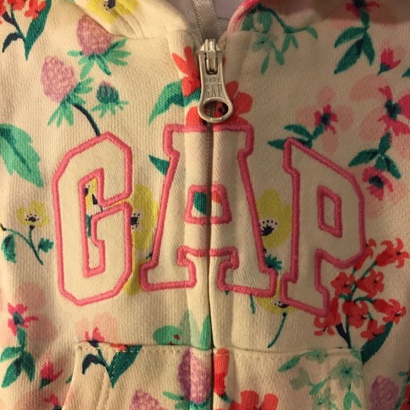 BABY GAP Floral Zip Hoodie   3-6 Months - Picture 6 of 12